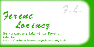 ferenc lorincz business card